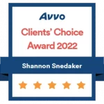 2022 Client Choice Award Avvo Shannon Snedaker